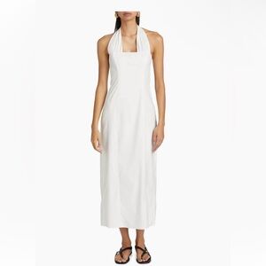Reformation White Backless Halter Dress